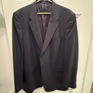 Hart Schaffner Marx Nordstrom Navy Blue Wool Blazer Sport Coat 48L Made in USA